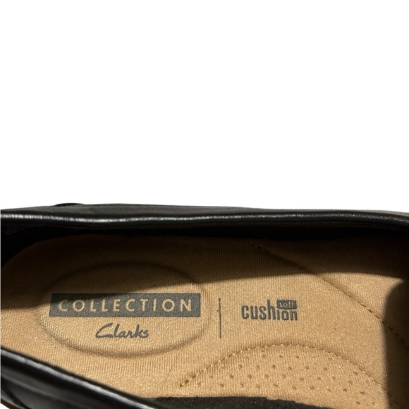 Clarks Black Leather Collection Shoes Loafers Women’s Size 8 Soft Cushion. - Picture 6 of 9